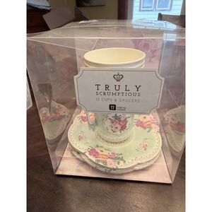 Talking Tables Truly Scrumptious Tea Cups Saucer Set Of 12 Vintage Floral party